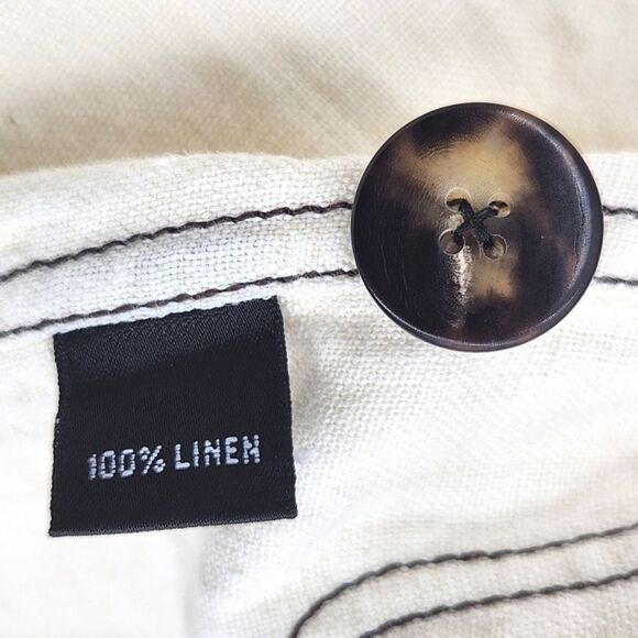 Linda Allard Ellen Tracy Jacket Shirt Women Size 8 Linen Quiet Luxury Lagenlook - Picture 8 of 9